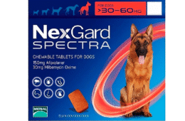 Nexgard Spectra Xl 30.1-60kg/66.3-132lb Antigarrapatas, Antipulgas Y Antiparasitario Interno.