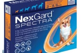 Nexgard Spectra Xs 2-3.5kg/4.4-7.7lb Antigarrapatas, Antipulgas Y Antiparasitario Interno.
