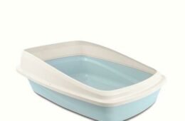 BANDEJA PARA GATO (AZUL CL. C/BORDE BLANCO, 22″x16″)