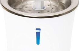 Catit Catit Bebedero Fuente Flor Acero Inox 3L Leds 760 g, Blanco