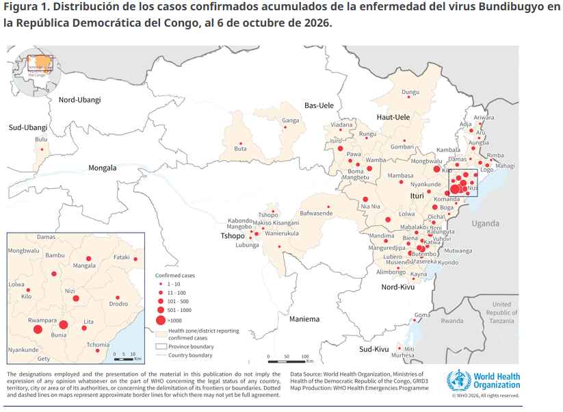 OMS Alerta sobre la Elevada Mortalidad y Expansión del Brote de Ébola en la República Democrática del Congo